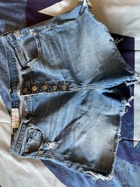 GAP Blue Distressed Denim Cutoff Shorts